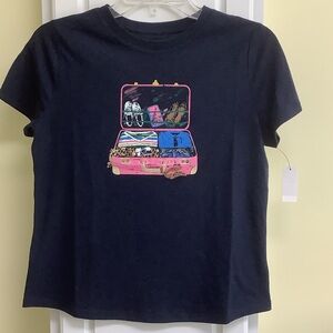 Talbots linen-blend graphic tee